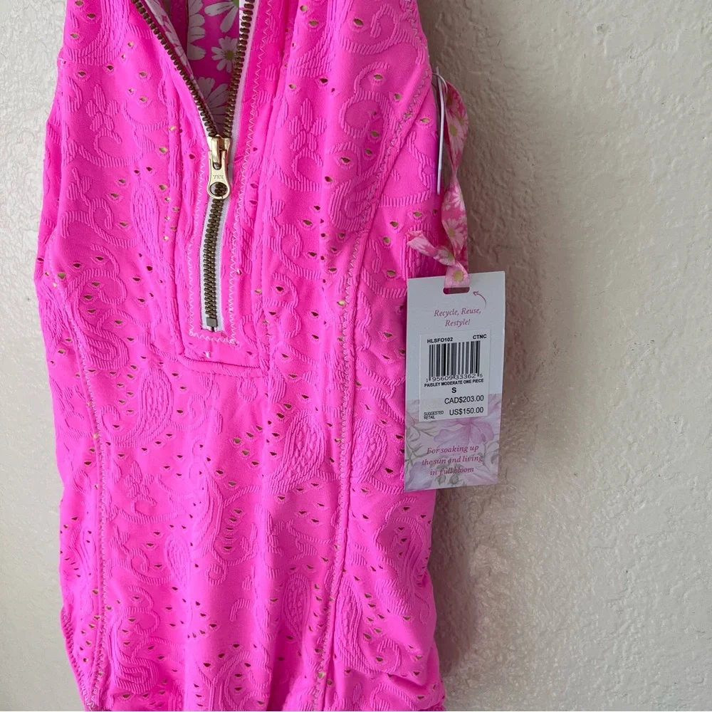 NEW LOVESHACKFANCY X HURLEY - EYELET PAISLEY MODERATE ONE PIECE - Picture 7 of 10